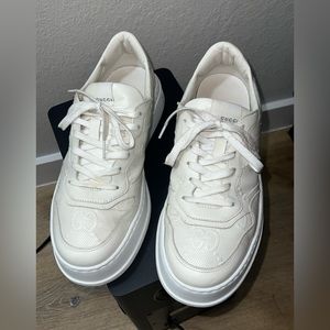 GUCCI WOMEN'S GG CHUNKY EMBOSSED SNEAKER WHITE EU 40